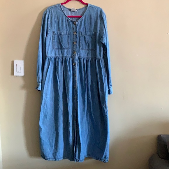 Vintage Chorus Blues Denim Maxi Dress - Picture 1 of 13